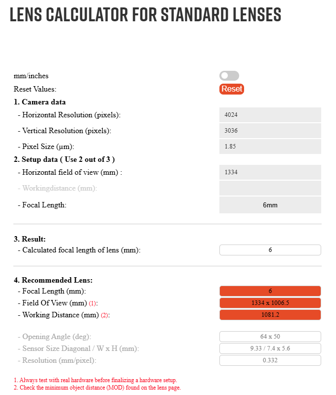 Lens calculation sample identification Lens calculation sample identification
