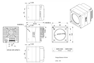 MARS-10300-24X2C-TF Camera Coaxpress Mechanical drawing 4 MARS-10300-24X2C-TF Camera Coaxpress Mechanical drawing 4