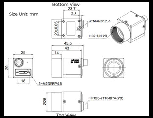 MER2-160-249U3M-HS-M01 Camera USB3 Vision Mechanical drawing 5 MER2-160-249U3M-HS-M01 Camera USB3 Vision Mechanical drawing 5
