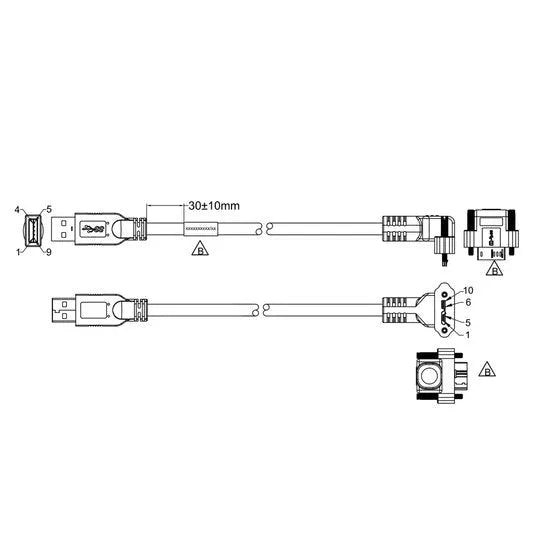 VA-CABLE-USB3-3m-90D Cable USB3 4 VA-CABLE-USB3-3m-90D Cable USB3 4