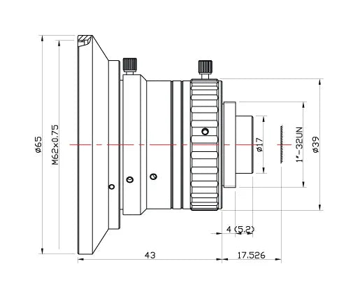 VA-LCM-10MP-05MM-F1.8-015 Lens C-mount Mechanical drawing 3 VA-LCM-10MP-05MM-F1.8-015 Lens C-mount Mechanical drawing 3