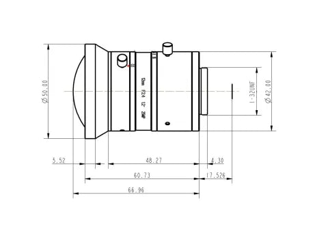 VA-LCM-25MP-12MM-F2.4-120 Lens C-mount Mechanical drawing 3 VA-LCM-25MP-12MM-F2.4-120 Lens C-mount Mechanical drawing 3