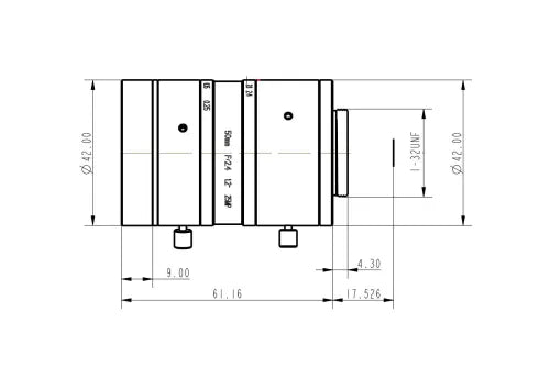 VA-LCM-25MP-50MM-F2.4-120 Lens C-mount Mechanical drawing 3 VA-LCM-25MP-50MM-F2.4-120 Lens C-mount Mechanical drawing 3