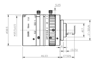 VA-LCM-2MP-16MM-F1.4-015-SWIR Lens SWIR 2 VA-LCM-2MP-16MM-F1.4-015-SWIR Lens SWIR 2