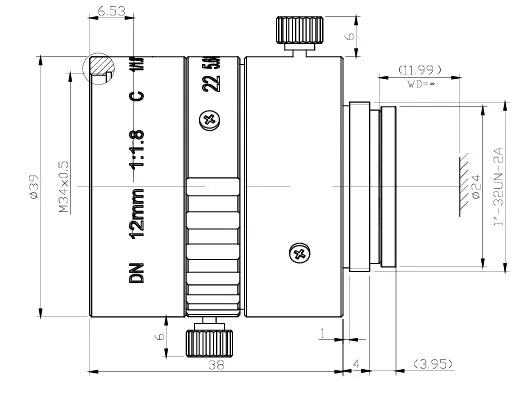 VA-LCM-6MP-12MM-F1.8-018-IC Lens C-mount Mechanical drawing 2 VA-LCM-6MP-12MM-F1.8-018-IC Lens C-mount Mechanical drawing 2