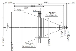 VA-LCM-TC-0-0.038X-WD465-015 Lens telecentric Mechanical drawing 3 VA-LCM-TC-0-0.038X-WD465-015 Lens telecentric Mechanical drawing 3