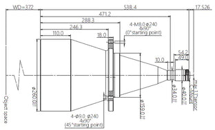 VA-LCM-TC-0-0.085X-WD372-110 Lens telecentric Mechanical drawing 3 VA-LCM-TC-0-0.085X-WD372-110 Lens telecentric Mechanical drawing 3