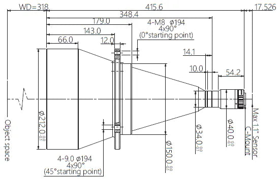 VA-LCM-TC-0-0.108X-WD318-110 Lens telecentric 2 VA-LCM-TC-0-0.108X-WD318-110 Lens telecentric 2