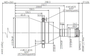 VA-LCM-TC-0-0.167X-WD263-110 Lens telecentric Mechanical drawing 3 VA-LCM-TC-0-0.167X-WD263-110 Lens telecentric Mechanical drawing 3