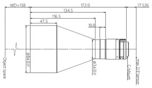 VA-LCM-TC-0-0.178X-WD158-015 Lens telecentric Mechanical drawing 3 VA-LCM-TC-0-0.178X-WD158-015 Lens telecentric Mechanical drawing 3