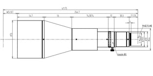VA-LCM-TC-0-0.188X-WD167-015 Lens telecentric Mechanical drawing 3 VA-LCM-TC-0-0.188X-WD167-015 Lens telecentric Mechanical drawing 3