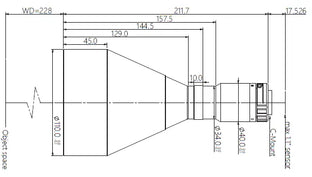 VA-LCM-TC-0-0.230X-WD228-110 Lens telecentric Mechanical drawing 3 VA-LCM-TC-0-0.230X-WD228-110 Lens telecentric Mechanical drawing 3