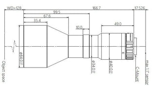 VA-LCM-TC-0-0.383X-WD128-110 Lens telecentric Mechanical drawing 3 VA-LCM-TC-0-0.383X-WD128-110 Lens telecentric Mechanical drawing 3