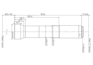 VA-LCM-TC-0-3X-WD110-110 Lens telecentric Mechanical drawing 3 VA-LCM-TC-0-3X-WD110-110 Lens telecentric Mechanical drawing 3