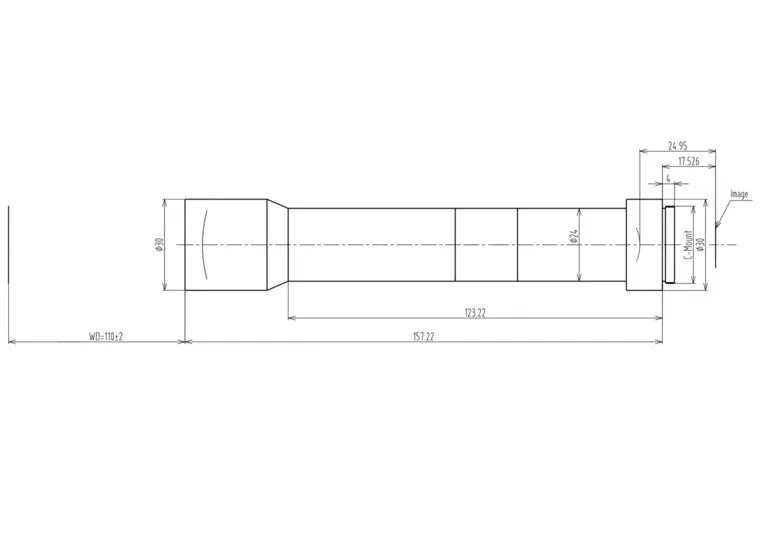 VA-LCM-TC-0-6X-WD110-015 Lens telecentric Mechanical drawing 3 VA-LCM-TC-0-6X-WD110-015 Lens telecentric Mechanical drawing 3
