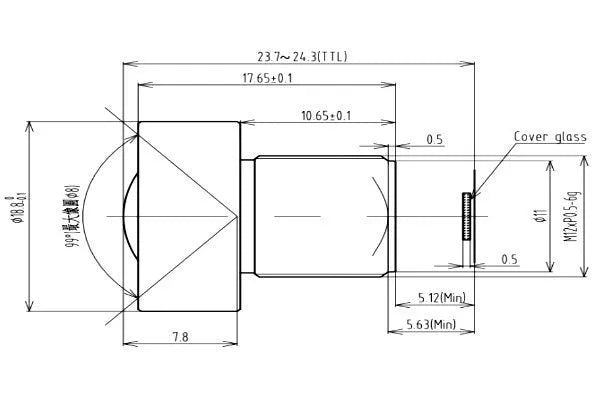 VA-LM12-5MP-03MM-F2.8-020 Lens M12-mount Mechanical drawing 3 VA-LM12-5MP-03MM-F2.8-020 Lens M12-mount Mechanical drawing 3