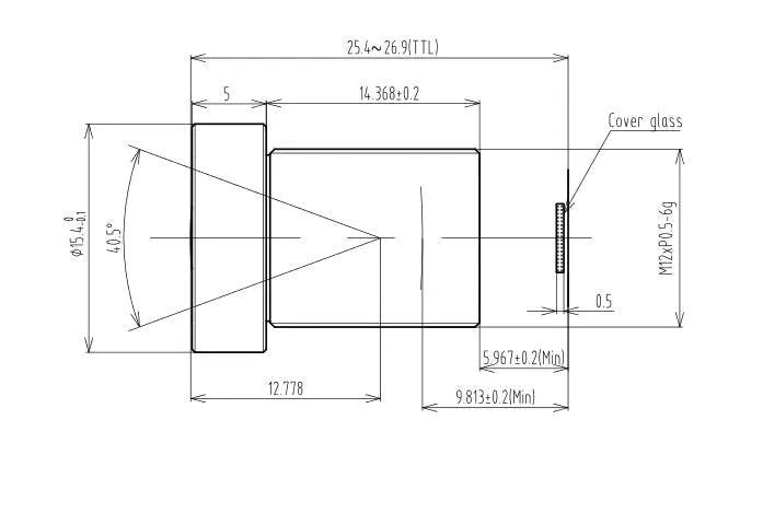 VA-LM12-5MP-12MM-F2.8-018 Lens M12-mount Mechanical drawing 3 VA-LM12-5MP-12MM-F2.8-018 Lens M12-mount Mechanical drawing 3