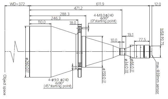 VA-LM58-TC-0-0.181X-WD372-39C Lens telecentric 2 VA-LM58-TC-0-0.181X-WD372-39C Lens telecentric 2