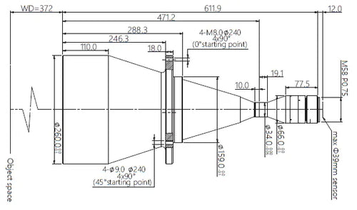 VA-LM58-TC-0-0.181X-WD372-39C Lens telecentric 2 VA-LM58-TC-0-0.181X-WD372-39C Lens telecentric 2