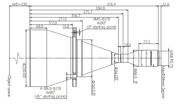 VA-LM58-TC-0-0.205X-WD330-39C Lens telecentric 2 VA-LM58-TC-0-0.205X-WD330-39C Lens telecentric 2
