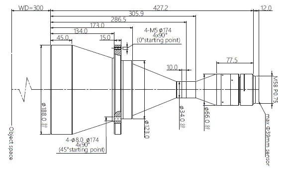 VA-LM58-TC-0-0.260X-WD300-39C Lens telecentric 2 VA-LM58-TC-0-0.260X-WD300-39C Lens telecentric 2