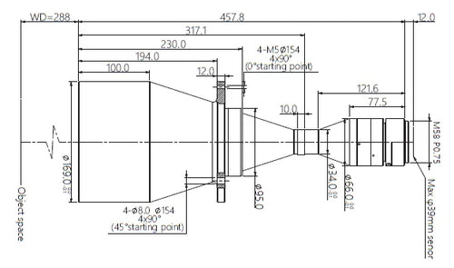 VA-LM58-TC-0-0.287X-WD288-39C Lens telecentric 2 VA-LM58-TC-0-0.287X-WD288-39C Lens telecentric 2