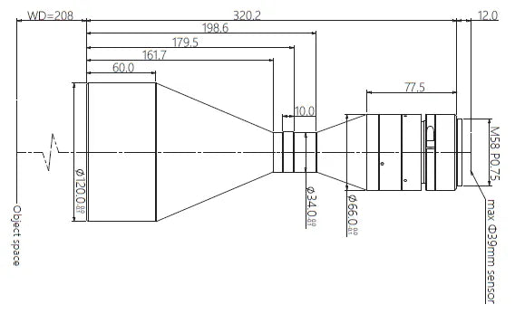 VA-LM58-TC-0-0.433X-WD208-39C Lens telecentric 2 VA-LM58-TC-0-0.433X-WD208-39C Lens telecentric 2