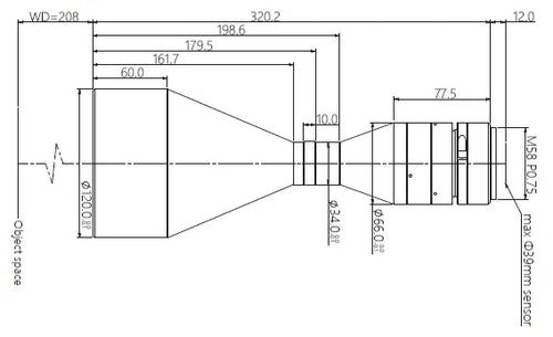 VA-LM58-TC-0-0.433X-WD208-39C Lens telecentric 2 VA-LM58-TC-0-0.433X-WD208-39C Lens telecentric 2