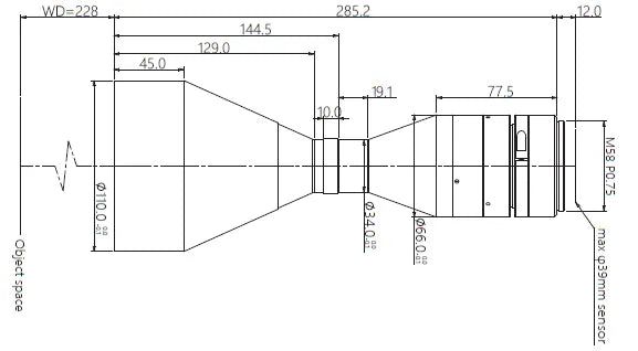 VA-LM58-TC-0-0.488X-WD228-39C Lens telecentric 3 VA-LM58-TC-0-0.488X-WD228-39C Lens telecentric 3