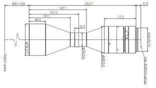 VA-LM58-TC-0-0.696X-WD138-39C Lens telecentric Mechanical drawing 3 VA-LM58-TC-0-0.696X-WD138-39C Lens telecentric Mechanical drawing 3