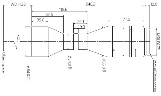 VA-LM58-TC-0-0.813X-WD123-39C Lens telecentric 3 VA-LM58-TC-0-0.813X-WD123-39C Lens telecentric 3