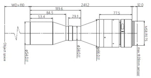 VA-LM58-TC-0-1.083X-WD110-39C Lens telecentric 2 VA-LM58-TC-0-1.083X-WD110-39C Lens telecentric 2