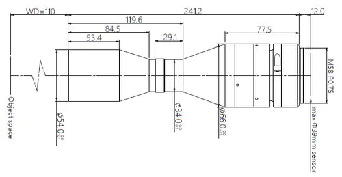 VA-LM58-TC-0-1.083X-WD110-39C Lens telecentric 2 VA-LM58-TC-0-1.083X-WD110-39C Lens telecentric 2