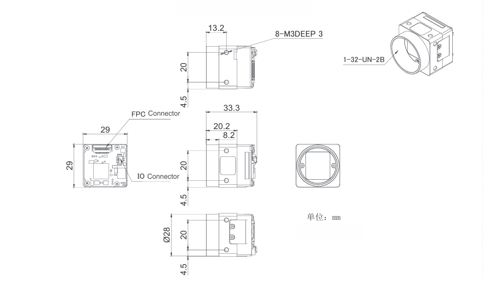 VEN-230-168U3C-FPC Camera USB3 Vision FPC 8 VEN-230-168U3C-FPC Camera USB3 Vision FPC 8