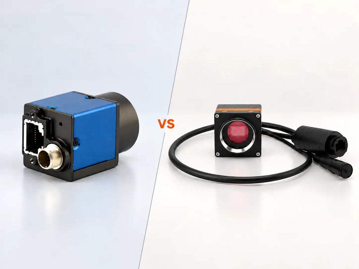 Image showing two cameras side by side - GigE and IP camera