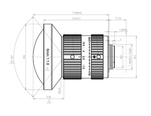 VA-LCM-10MP-06MM-F1.8-110 c-mount lens mechanical drawing