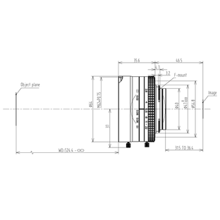 F mount lens VA-LFM-29MP-50MM-F2.8-43C Mech drawing