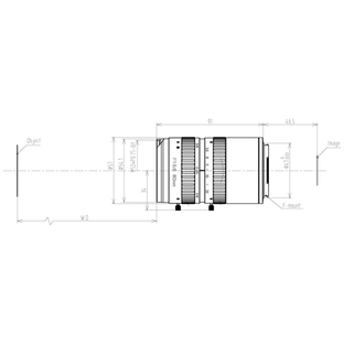 Mech drawing Lens F-mount 29MP 80MM F5.6 for machine vision