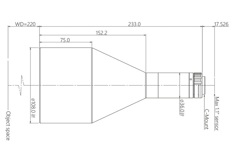 Mechanical Drawing VA-LCM-TC-0-0.23X-WD220-110