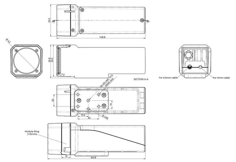 Machine Vision Camera Housing Mechanical Drawing