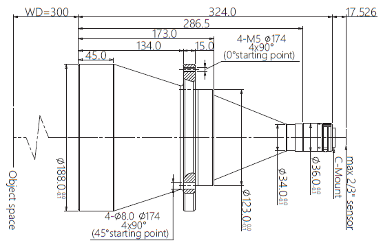 Mechanical Drawing VA-LCM-TC-0-0.076X-WD300-015