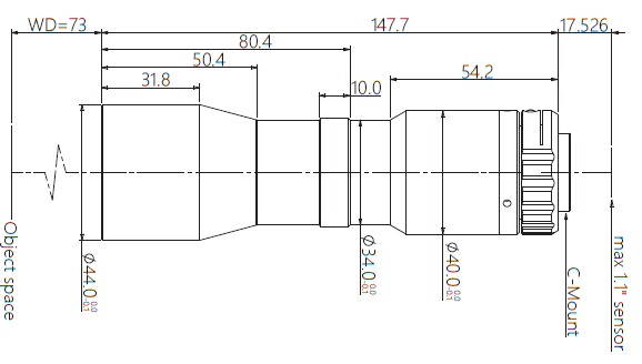 Mechanical Drawing VA-LCM-TC-0-0.708X-WD73-110