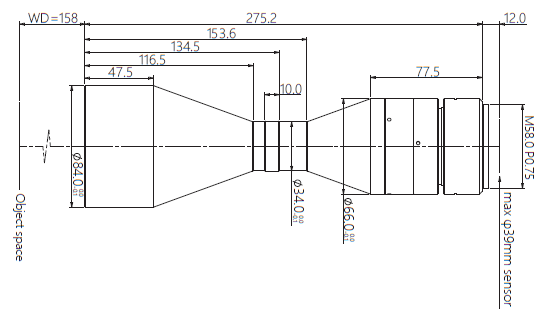 Mechanical Drawing VA-LM58-TC-0-0.609X-WD158-39C