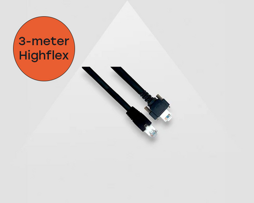 3 meter GigE-kabel HighFlex, Schroefvergrendeling, Industriële kwaliteit, Highflex