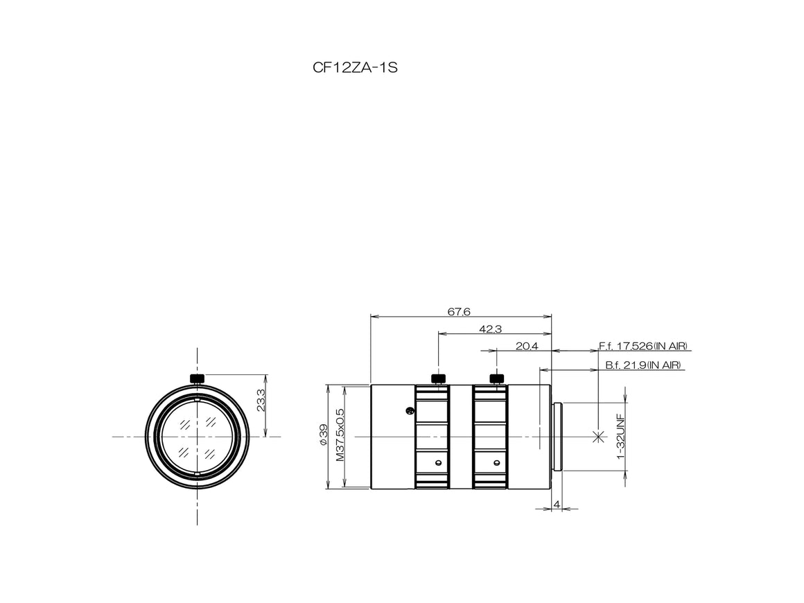 Fujinon CF12ZA-1S Mechanical drawing