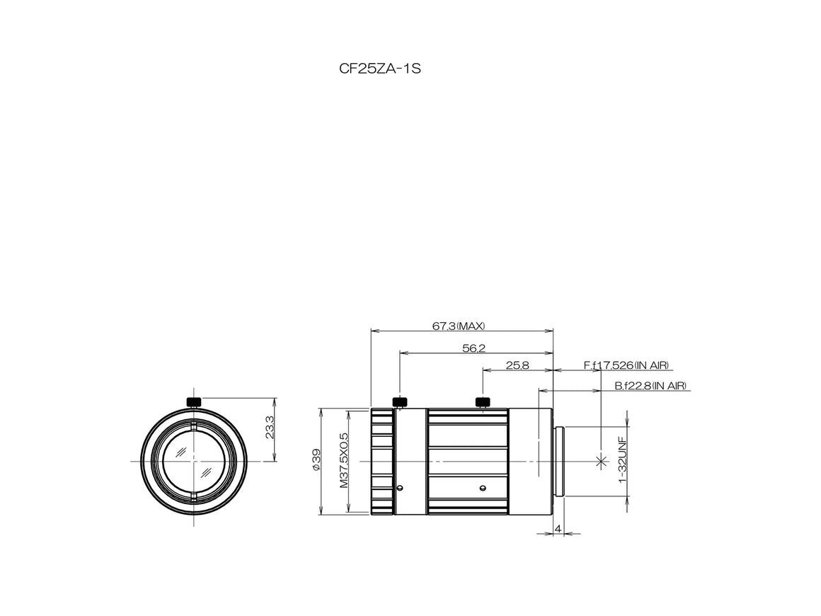 Fujinon CF25ZA-1S Mechanical Drawing