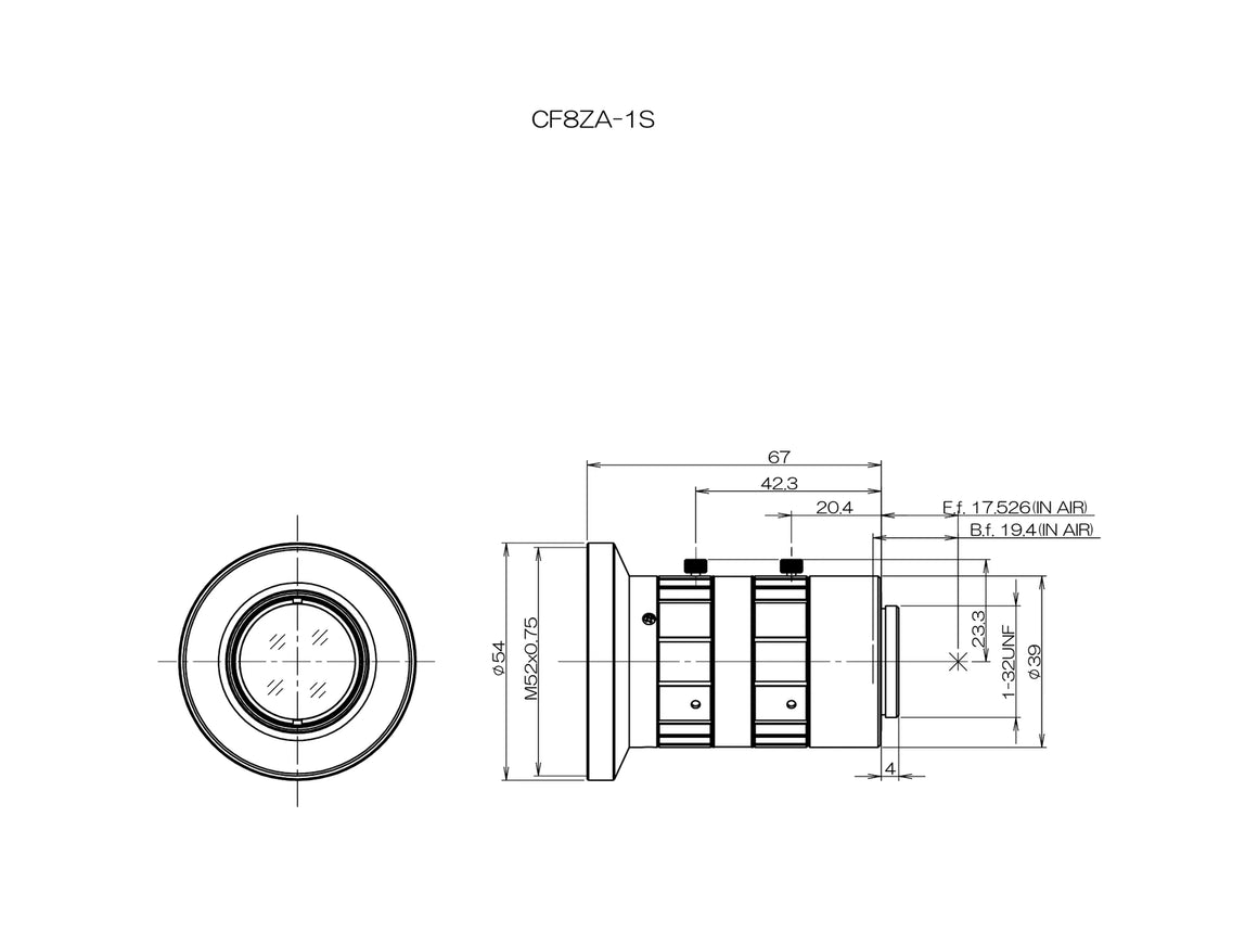 Fujinon CF8ZA-1S Mechanical Drawing