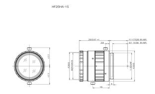 Fujinon lens HF25HA-1S mechanical drawing
