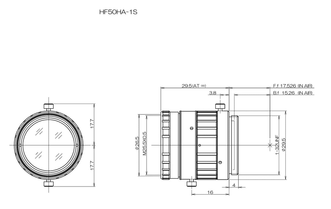 Fujinon HF50HA-1S Mechanical drawing