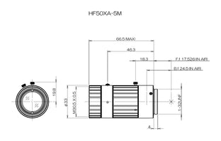 Fujinon HF50XA-5M mechanical drawing